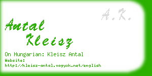 antal kleisz business card